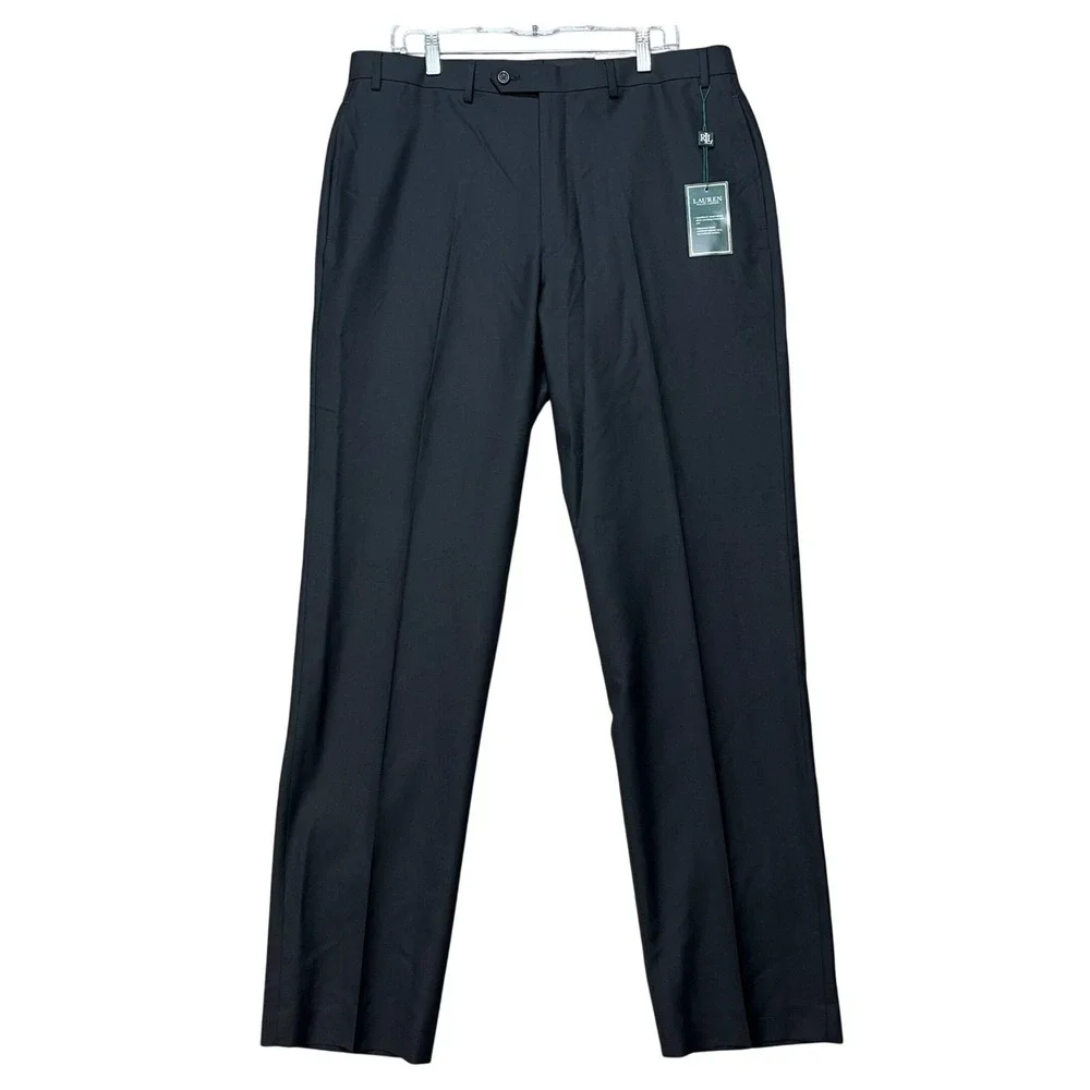 Lauren Ralph Lauren Dress Pants Men 36x34 Black Embry Total Comfort Wool Stretch